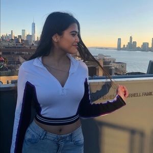 Cute white and purple crop top